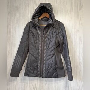 Athleta Gray Quilted Hooded Jacket Size M
